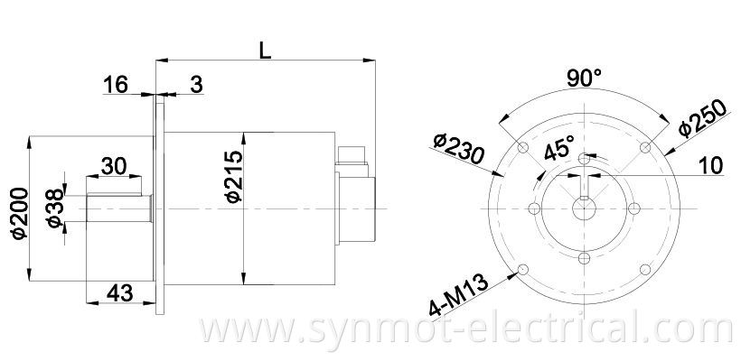 Synmot 22kW 96N.m 1500rpm 24v DC servo 400 watt brushless motor